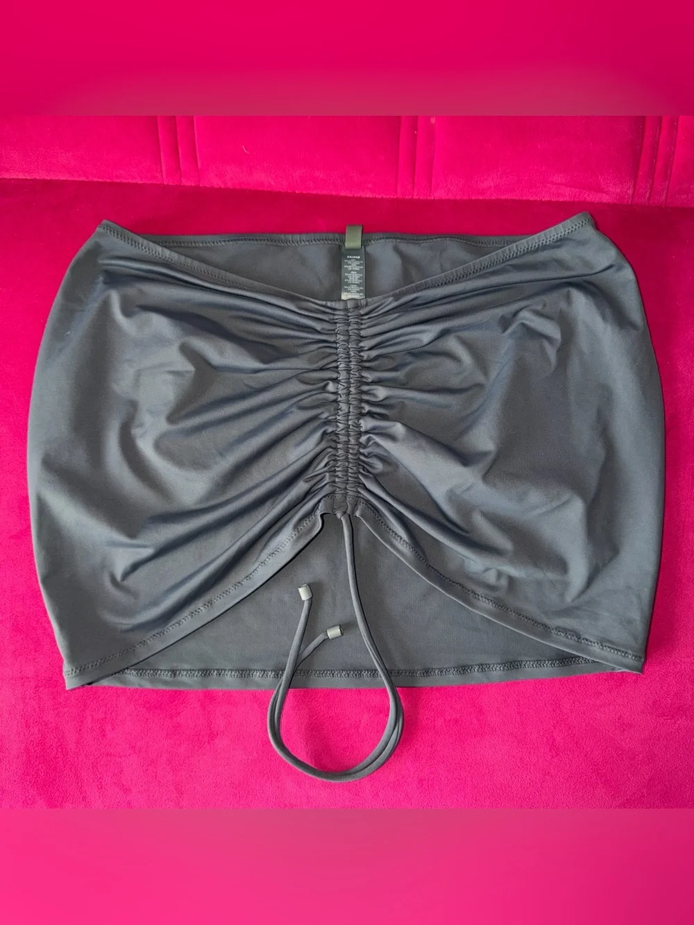 SKIMS Swim Charcoal Drawstring Ruched Mini Skirt